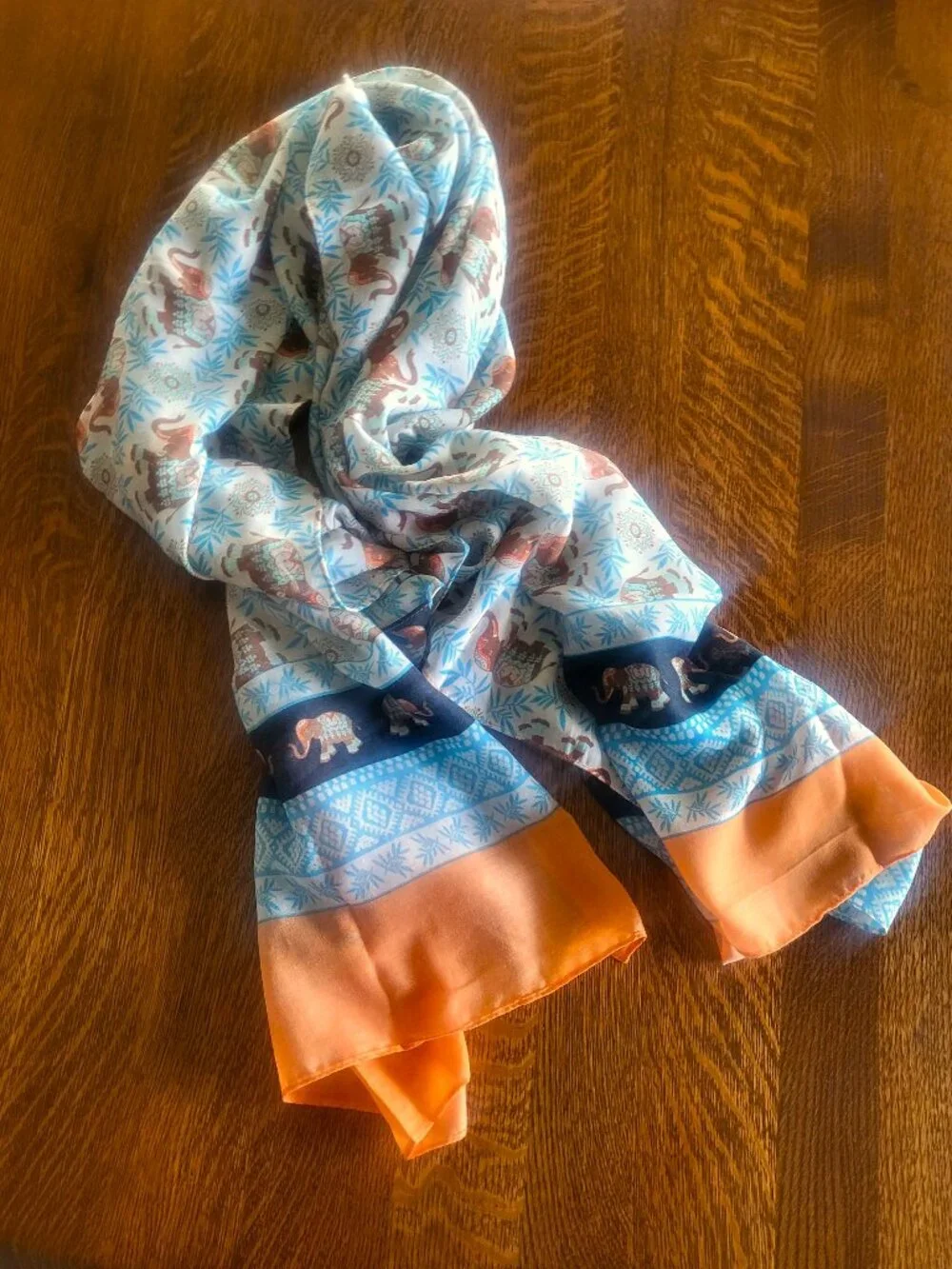 Joy Susan Lightweight Boho Elephant Print Scarf